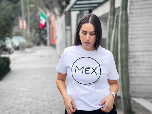 Playera MEX LINDO Y QUERIDO Blanca